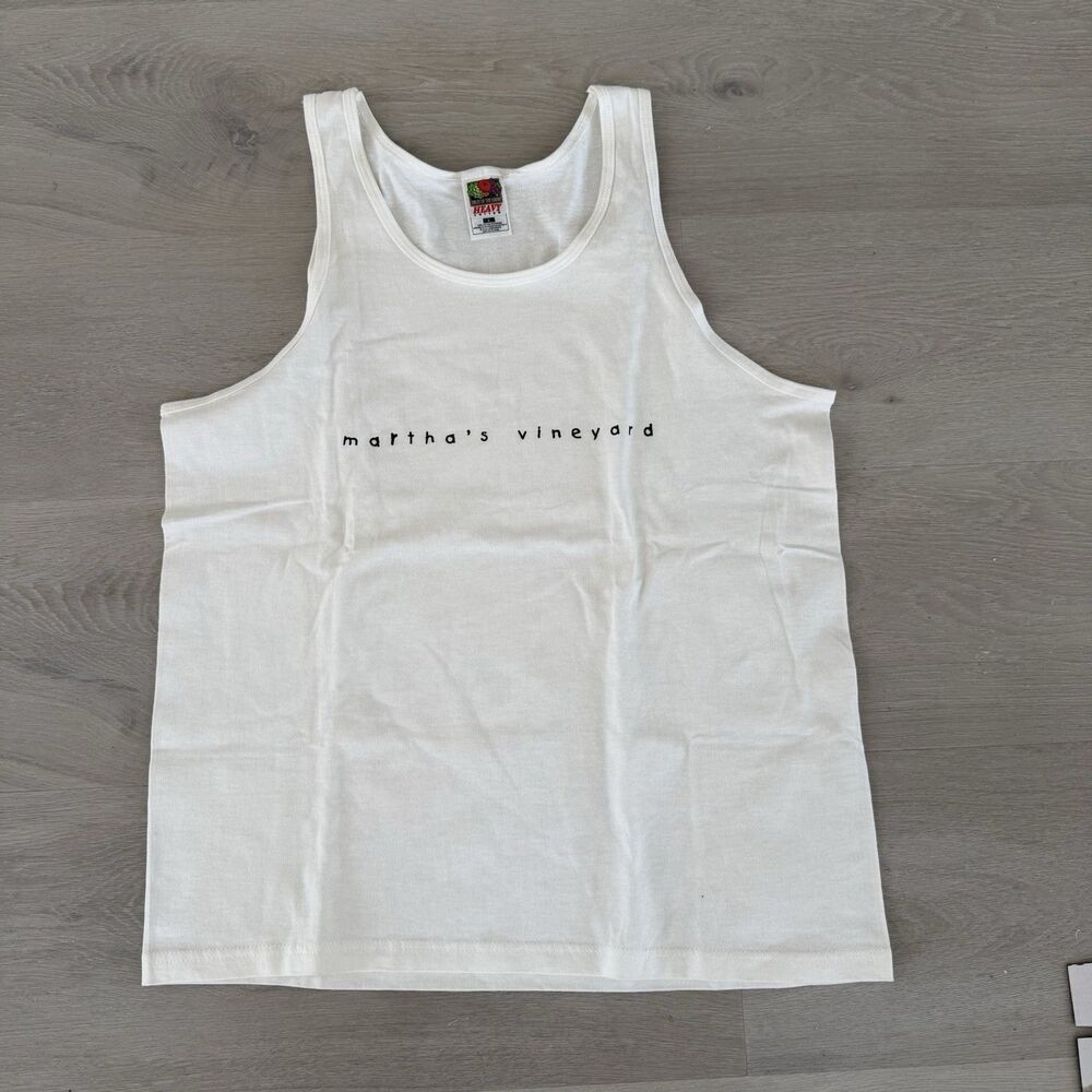 Fruit of the Loom Martha's Vineyard Island Massachusetts Tank Top L Heavy Cotton